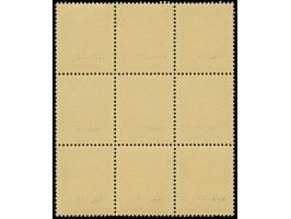 1941, Hitler 3 Pfennig, 9er-Block, dabei die mittlere Marke mit Aufdruckfehler “UKRAIN”, postfrisch, tadellos , sowie Kurzbef