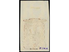 1941, Stadtwappen 20 Kopeken rot, ungezähnter Probedruck mit Oberrand auf weißem Papier mit Wasserzeichen "stehende Querrecht