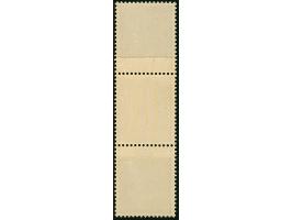 Hitler 12 Pfennig, senkrechter Dreierstreifen, alle Marken auf geklebter Papierbahn, die mittlere Marke mit schwarzem Annulie