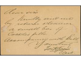 1887, Perak Taiping: 1 c. postal stationery card to Penang, overprint variety 'PAIAK', cancelled by oval of bars, showing fin