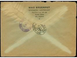 Netz auf Arbeiter 60 Pfg. karminbraun, zwei senkrechte 4er-Streifen und Einzelwert je mit Stempel “BREMEN 28.8.48” als tarifg