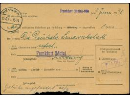 Netz auf Arbeiter 40 Pfg. im senkrechten Paar mit violettem L2 “Frankfurt (M)1 Zeitungsabteilung” als richtig frankierte Gebü