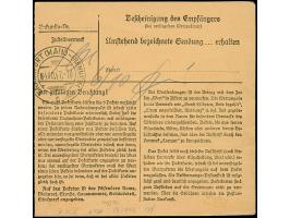 Taube 2 M., drei Einzelmarken mit Stempel “ADELEBSEN über USLAR 2.10.47” als Mehrfachfrankatur auf Paketkarte nach Frankfurt 