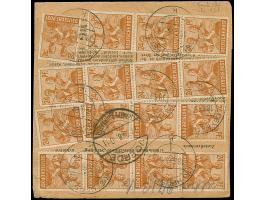 Arbeiter 24 Pfg., 20 Werte mit Stempel “HERSFELD 18.3.48” vorder- und rückseitig auf Paketkarte nach Voerde mit Ankunftsstemp