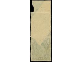 1921, Kogge 3 Mark, senkrechtes Oberrandpaar mit geklebter Papierbahn durch den Oberrand sowie die Marken, postfrisch, Falz i