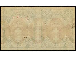 1921, Staatswappen 30 Pfennig, waagerechtes Paar, ungezähnt mit Doppeldruck des Mittelstücks, postfrisch, tadellos, unsignier