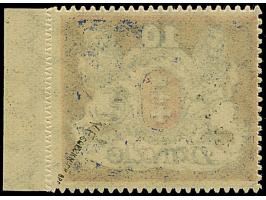 1921, Großes Staatswappen 10 Mark, ohne Rosettenunterdruck, rechtes Seitenrandstück, postfrisch, tadellos, Kurzbefund Soeckni