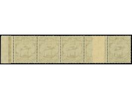 1923, Flugpost 60 Pfennig, waagerechter 5er-Streifen mit rechtem Seitenrand, die zweite Marke von links auf geklebter Papierb