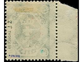 1923, Staatswappen 5 Mark mit Wasserzeichen 4 (Fliesen), linkes Seitenrandstück, sauber ungebraucht, tadellos, u.a. sign. Rub