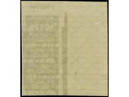 1923, Großes Staatswappen 500000 Mark, ungezähnter senkrechter Dreierstreifen aus der rechten oberen Bogenecke mit gleichstar