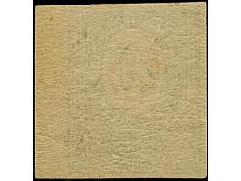 1920, Aufdruck-Provisorien 10 Pf. auf 20 Pfennig preußischblau, Aufdrucktype Ia, ungezähnt mit rechtem Seitenrand, postfrisch