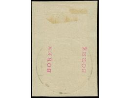 1920, Aufdruck-Provisorien 10 Pf. auf 20 Pfennig preußischblau, Aufdrucktype IIIa, ungezähntes Oberrandstück mit &nbsp;Zwisch