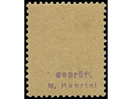 1920, Aufdruck-Provisorien 50 Pf. auf 5 Mark dunkelrotorange, Berner-Ausgabe mit grünschwarzem Aufdruck, kopfstehender Aufdru