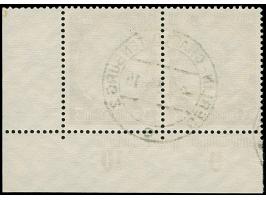 1934, Kolonialgedenkfeier 3 Pfg. dunkelrötlichbraun/siena im waagerechten Paar aus der rechten unteren Bogenecke mit sehr kla