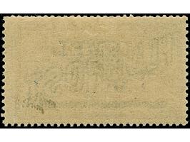 1921, Flugpost 1 mark auf 50 Centimes dunkelgrün/grauultramarin auf weißem Papier, doppelter Aufdruck, mit Urmarkenplattenfeh