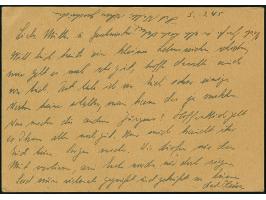 Ostpreussen-Feldpostkarte auf hellbraunem Karton, gebraucht mit Normstempel “d 6.3.45” und Absendervermerk mit Feldpostnummer