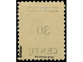 1923, Neue Währungsbezeichnung 30 Centu auf 500 Mark, Probeaufdruck mit Strichen statt Balken über den Wertziffern, Aufdruckt