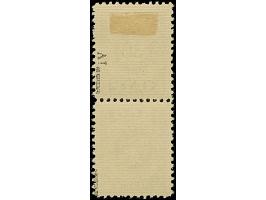 1923, Neue Währungsbezeichnung 30 Centu auf 500 Mark, senkrechtes Paar, Felder 48 und 58, die obere in Aufdrucktype AIV, die 