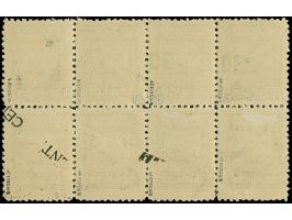 1923, Angliederung des Memellandes 30 Centu auf 50 Mark, 8er-Block, durch Bogenumschlag vorder- und rückseitig mit Aufdruck, 