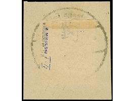 1919, Aufdrucktype II, violettblauer Aufdruck: Germania 50 Pfennig dunkelgraulila/schwarz, kopfstehender Aufdruck, farbfrisch