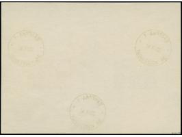 1941, Semendria Block 1+2 Dinar, geschnitten, sauber mit Ersttagsstempel “SMEDEREVEO 22.IX.41" entwertet, winzig fleckig, son