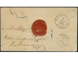 6 Kr. auf lebhaftgraurot und Farbänderung 3 Kr. auf hellgrautürkis, mit jeweils sauber aufgesetzter Nr. "115" und nebengesetz