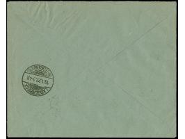 1920, 5 pfennig auf 5 Centimes schwärzlichgraugrün, fetter Aufdruck, waagerechter 5er-Streifen mit Zwischenstegpaar, mit komp