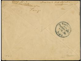 10 P. mit Stempel "TANGA 13/5 94" nach Berlin, hier innerorts nachgesandt, neu frankiert mit Berliner Paketfahrt 1894/95, 2 P