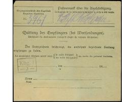 1920, 1 mark auf 50 Centimes, weißes Papier, zwei Einzelwerte, sauber mit Korkstempel und nebengesetztem Aufgabestempel “HEYD