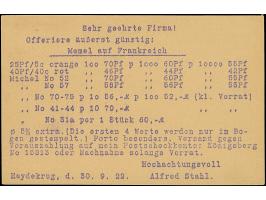 1922, 50 Pfennig auf 50 Centime preußischblau, sauber mit Stempel “HEYDEKRUG 30.9.22” auf portogerechter Drucksachenkarte nac