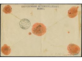 1923, Angliederung des Memelllandes an Litauen 1 Litas auf 3000 Mark, zwei Einzelwerte zusammen mit litauischer Zufrankatur m