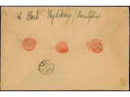 1923, Wappenreiter 1000 Mark mit Zwischenstegansatz, mit Stempel "HEYDEKRUG 23.3.23" auf Wertbrief über 100.000 M. nach Jena,