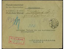 1923, Angliederung des Memellandes an Litauen 1 Litas auf 2000 Mark mit litauischer Zufrankatur, rückseitig mit Stempel “KLAI