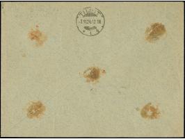 1923, Angliederung des Memellandes an Litauen 1 Litas auf 2000 Mark, zwei waagerechte Paar und Einzelwert, dabei zwei Werte m