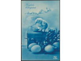 "PASTO VAGONAS No. 5-6 10.IV.25" sauber mehrfach auf u.a. 24-Werte 30 Centu auf 100 Mark mit litauischer Zufrankatur auf Kart