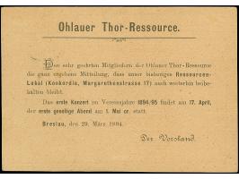 Hansa: 1893/94, Randstück 1½ olivgrau mit Stempel “HANSA 1.4.94” auf Hansa-Vordruckpostkarte mit roter Inschrift und rückseit