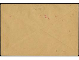 Handstempel in rot: Germania 5-40 Pfennig sowie 60 und 75 Pfennig, jeder Wert einzeln sauber gestempelt “OPPELN 18.2.20” auf 