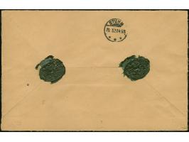 1920, Versuchsaufdrucke: 1 Mark karmin mit Mediävalaufdruck in rot, zusammen mit u.a. Germania 50 Pfennig, rotem Probeaufdruc