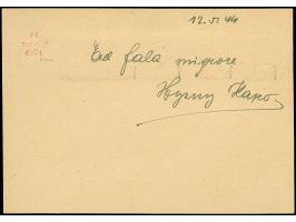 1943, &nbsp;1 Qind auf 3 Qind sowie 2-3Qind und Eilmarke 25 Qind als Zufrankatur mit Stempel “TIRANE 12.5.44” auf Ganzsachenk