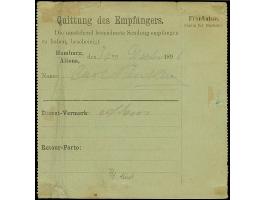 Hamburg-Altoner Packetfahrt: 1896, 15 Pfg. graulila im senkrechten Paar mit violettem Rahmstempel “Packetfahrt Crell &amp; Co