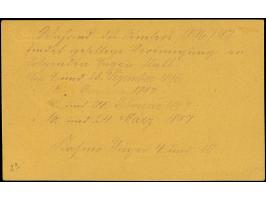 Stadt-Brief-Beförderung: 1896, Ganzsachenkarte 3 Pfg. auf gelbem Karton mit rotem Stempel “Stadtbriefbeförd.-Anstalt Colmar i