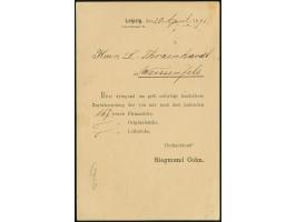 Courier: 1892, 2 Pfg. rotbraun mit Stempel “LEIPZIG LPZ.-COURIER 22.VI.93” auf Drucksachenkarte der Firma Sigmund Cohn nach W