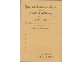 Mülheimer Privat-Briefe-Beförderung: 1896, Ganzsachenkarte 2 Pfg. blau mit rückseitigem Zudruck “Haus- und Grundbesitzer-Vere