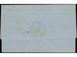 1865, folded registered entire from Mansura to Cairo, large boxed ´per consegna´ mark and blue ´Franca´ alongside, '4' piastr