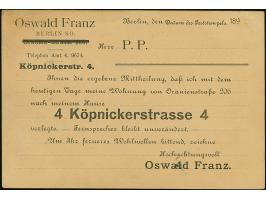 Berliner-Verkehrs-Anstalt: 1896, 1½ Pf.g grün mit Stempel “BERLINER-VERKEHRS-ANSTALT 22.9.96” überklebt auf Deutsches Reich K