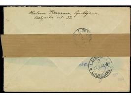 1944, 50 Centesimi, fünf Einzelwerte als Streifen geklebt, sauber mit Stempel “LAIBACH 27.X.44” auf R-Brief nach Prag mit Zen