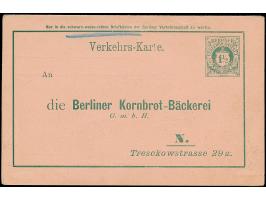 Berliner-Verkehrs-Anstalt: 1896, Ganzsachen-Doppelkarte auf Privat-Bestellung 1½ Pfg. “Berliner Kornbrot-Bäckerrei” mit Stemp