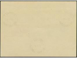 1941, Semendria Block 1+2 Dinar, ungezähnt, mit Plattenfehler “zwei zusammenhängende Farbpunkte rechts am Abstrich der 4 in 1