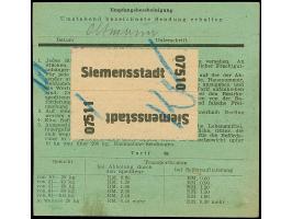 Stadt-Güter-Verkehr Berlin: 1944, 2 M. graugrün, 40 Pfg. hellblau und 30 Pfg. grün sowie Versicherungsmarke 15 Pfg. mit viole
