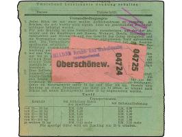 Stadt-Güter-Verkehr Berlin: 1944, 1,80 M. graublau, 1,60&nbsp;rotviolett, 10 Pfg. orange und 1. Ausgabe 40 Pfg. violett sowie